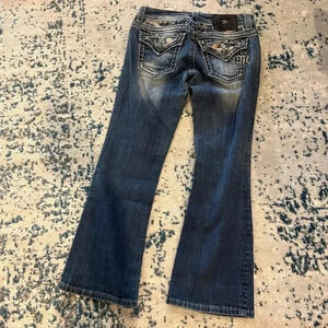 Miss Me Boot JE688B2N embellished, distressed, sequins, silver accents low rise